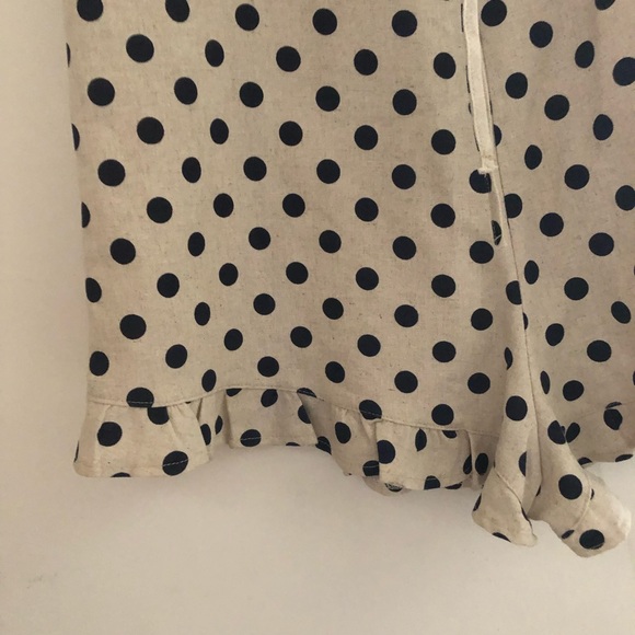 [into] Black polka dot oatmeal Cute ruffles Cotton Romper - Picture 7 of 10